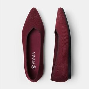 VIVAIA Pointed Toe Ballet Flats Red Washable Sustainable  Size 41 US10